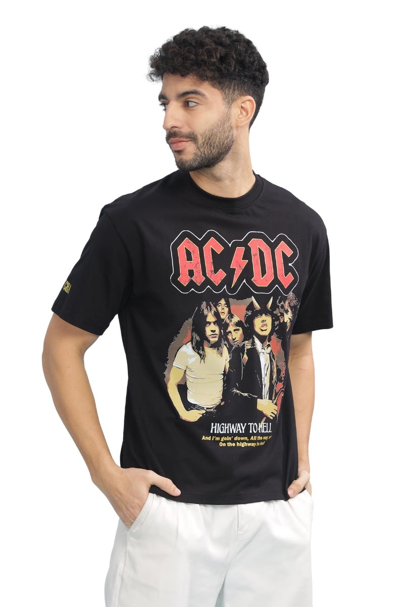 Captcha Men's Oversized Tshirt in Black Color | ACDC - Image 3
