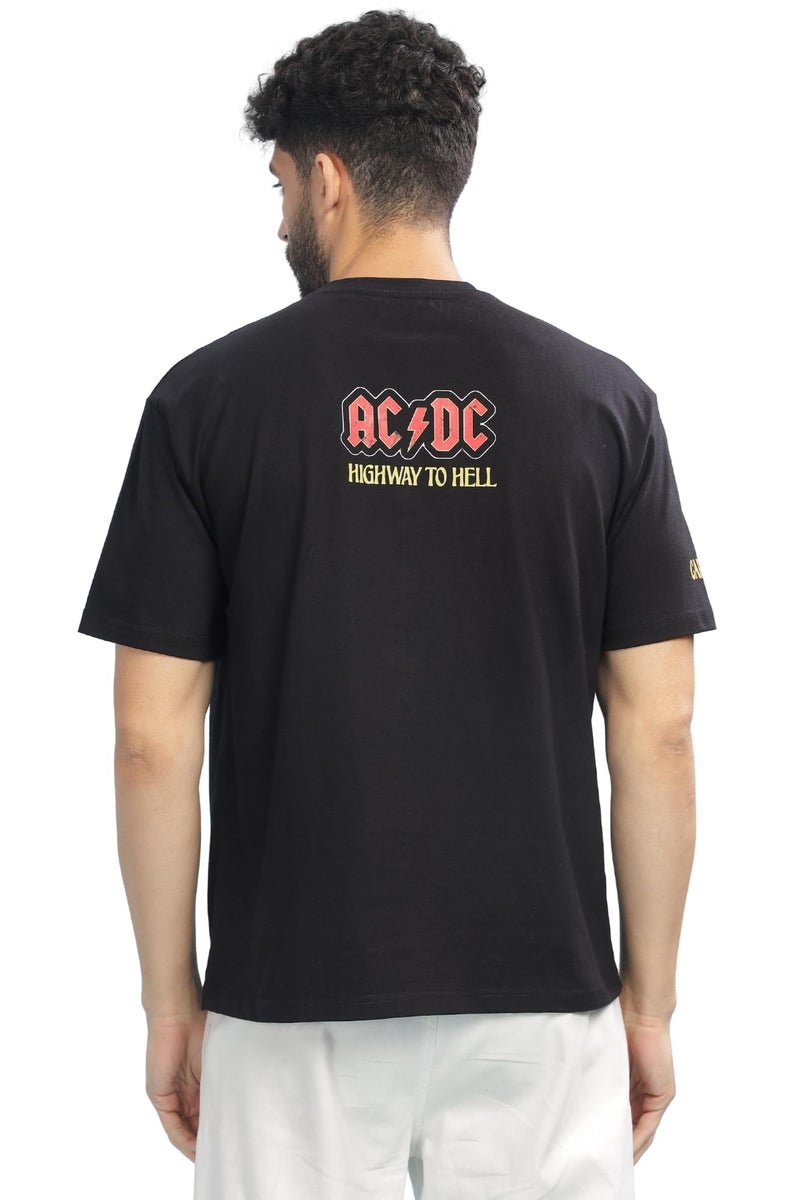 Captcha Men's Oversized Tshirt in Black Color | ACDC - Image 2