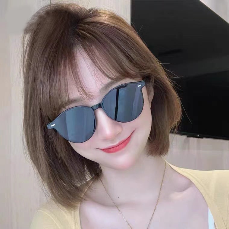 New K-Style Gm Internet Celebrity Fashion Sl Jiang Shuying Same Style Sunglasses Retro Small Frame Slimming Look Popular Street Style Sunglasses - Image 2