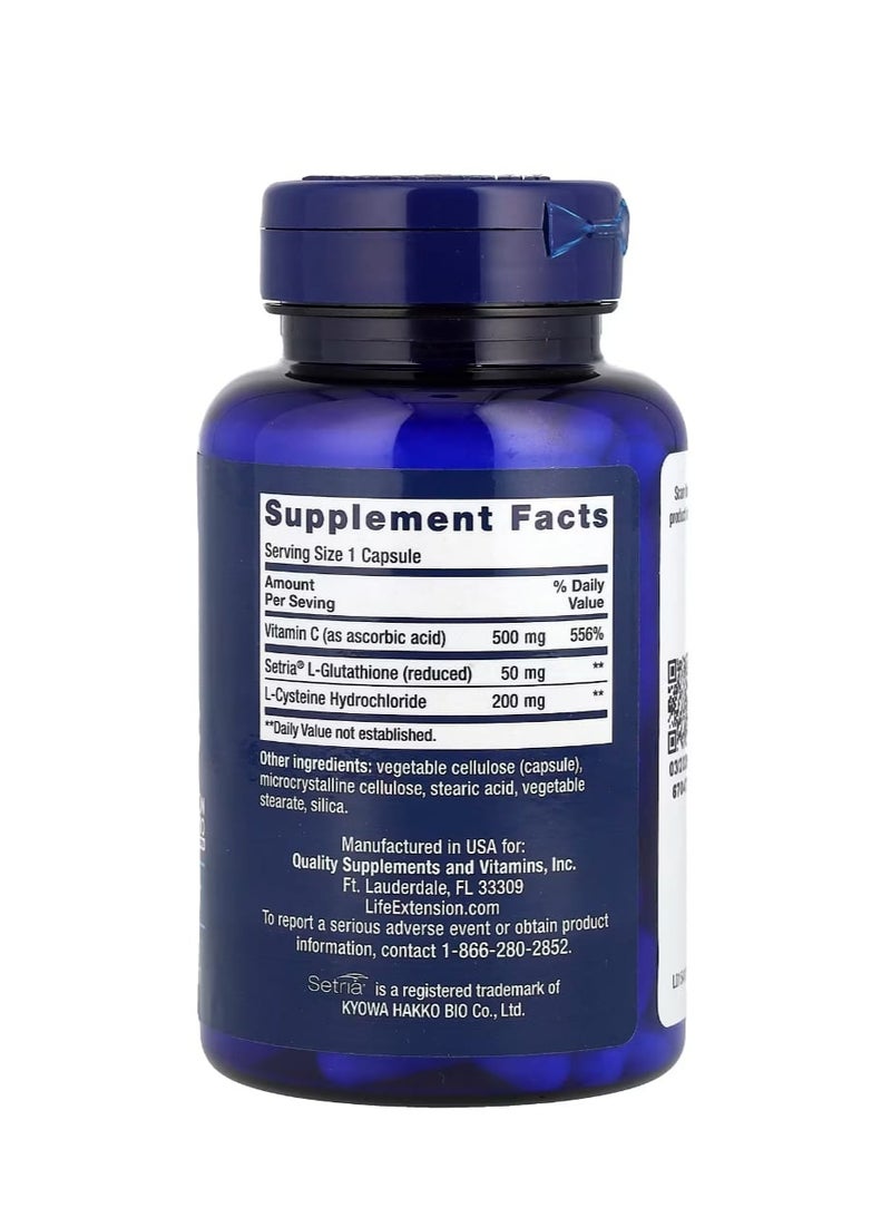Life Extension Glutathione Cysteine & C 100 Capsules - Image 2