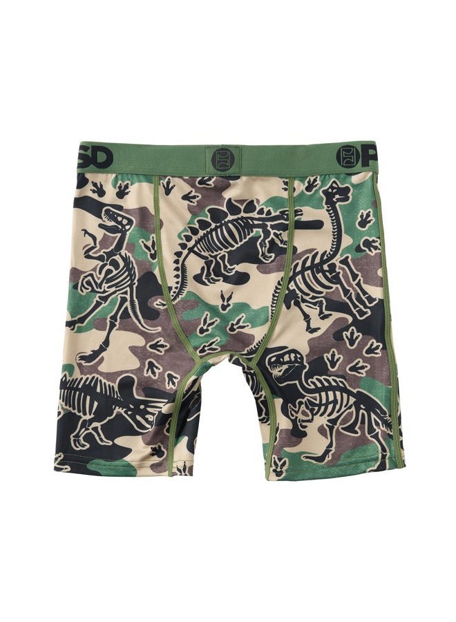 PSD Youth Boy's Camo Print Boxer Briefs - Breathable and Supportive Kids Underwear with Moisture-Wicking Fabric, Dino Camo, M - Image 2