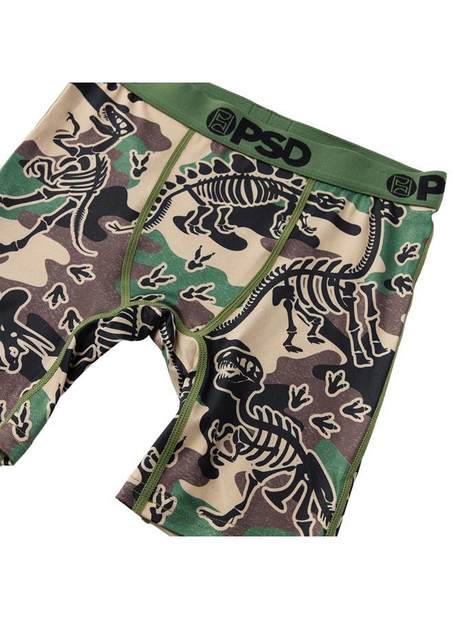 PSD Youth Boy's Camo Print Boxer Briefs - Breathable and Supportive Kids Underwear with Moisture-Wicking Fabric, Dino Camo, M - Image 3