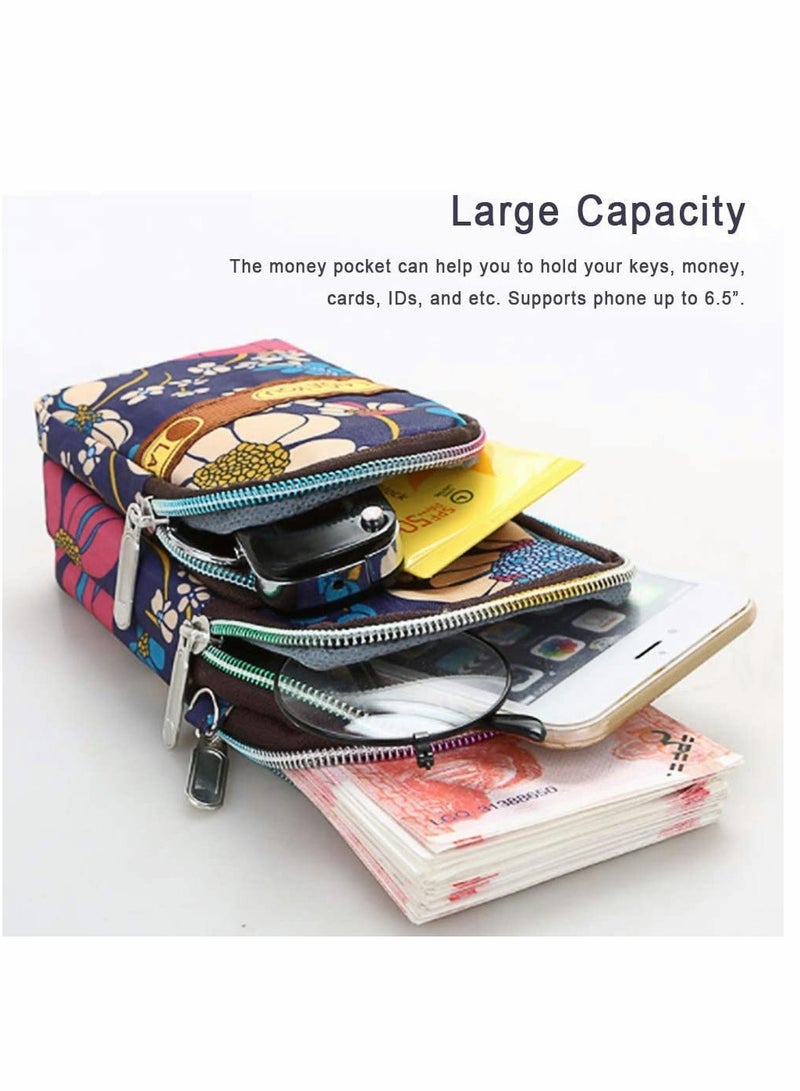 Generic Blue Sports Armband for iPhone 13 Pro Galaxy S10 Plus Huawei P30 Pro - Outdoor Running Shoulder Wallet Fitness Bag Key Holder Cell Phone Purse  - Image 2
