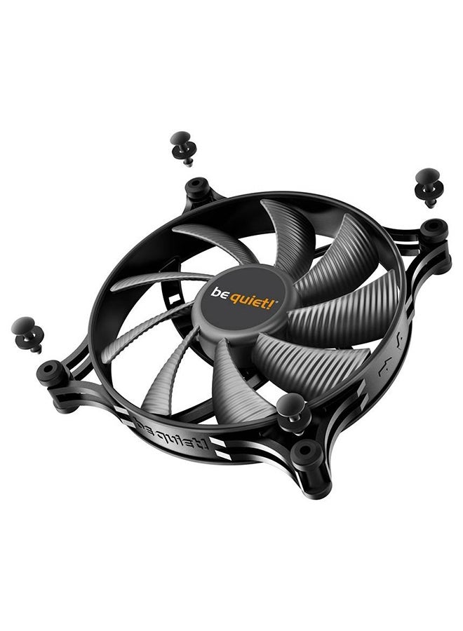 be quiet! Shadow Wings 2 140mm PWM Case Fan, Ultra-Silent 14.9 dB(A), 900 RPM, 49.8 CFM, 0.58 mm H₂O, Anti-Vibration Mounts, 4-Pin PWM Control, Black | BL087 - Image 4