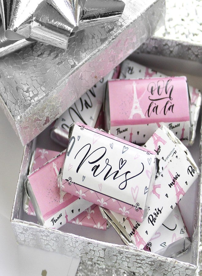 DISTINCTIVS Paris Birthday Party Mini Candy Bar Wrappers - Eiffel Tower Paris Party Favor Decorations - 42 Count - Image 4