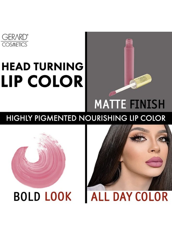 Gerard Cosmetics Gerard Cosmetics HydraMatte Liquid Lipstick Mile High | Pink Nude Lipstick with Matte Finish | Long Lasting and Non-Drying | Super Pigmented Fully Opaque Lip Color  - Image 5