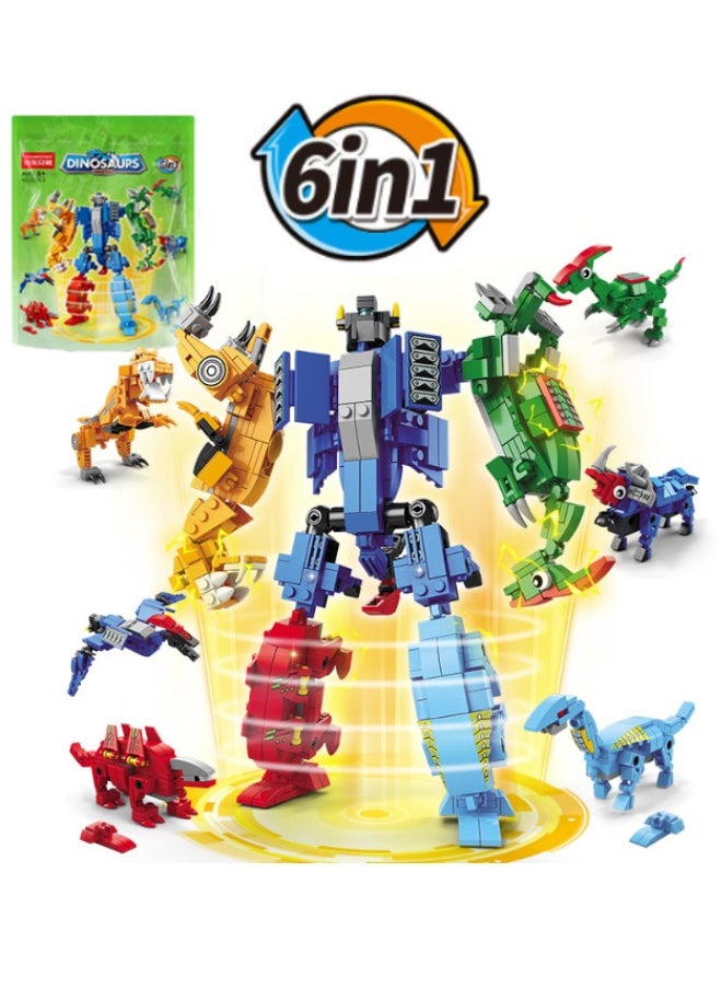 LELE BROTHER - 6 in 1 Dinosaurs Building Blocks Set, Dinosaur Mecha Building Toys, Dinosaur Transforming Toy Set, STEM Learning Building Blocks Set, Gifts for Kids Age 6+ Year Old (669 PCS) - Image 1