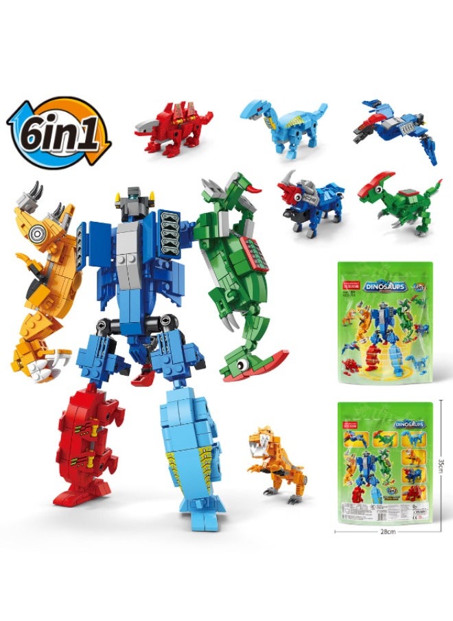 LELE BROTHER - 6 in 1 Dinosaurs Building Blocks Set, Dinosaur Mecha Building Toys, Dinosaur Transforming Toy Set, STEM Learning Building Blocks Set, Gifts for Kids Age 6+ Year Old (669 PCS) - Image 1