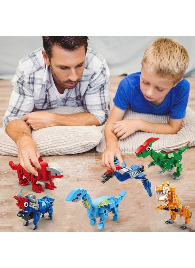 LELE BROTHER - 6 in 1 Dinosaurs Building Blocks Set, Dinosaur Mecha Building Toys, Dinosaur Transforming Toy Set, STEM Learning Building Blocks Set, Gifts for Kids Age 6+ Year Old (669 PCS) - Image 1