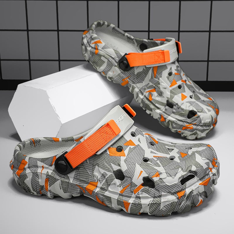 Summer Hole Sandals Printed Soft Sole Casual Beach Shoes Fashionable Versatile Sandals Dropshipping - Image 2