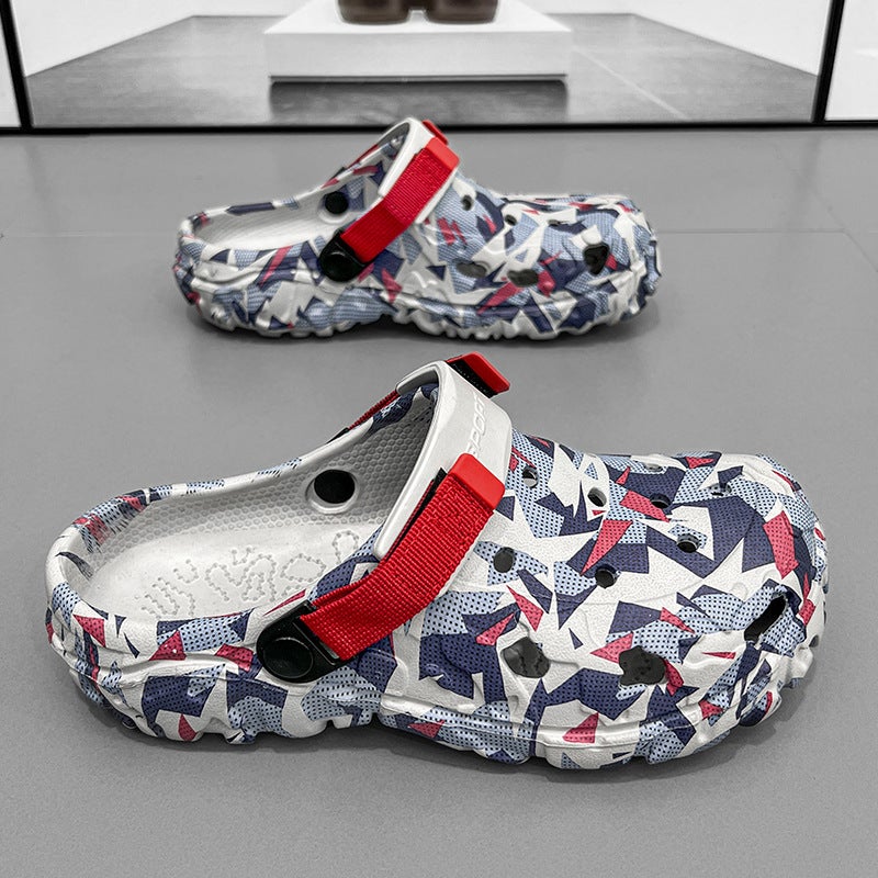 Summer Hole Sandals Printed Soft Sole Casual Beach Shoes Fashionable Versatile Sandals Dropshipping - Image 3