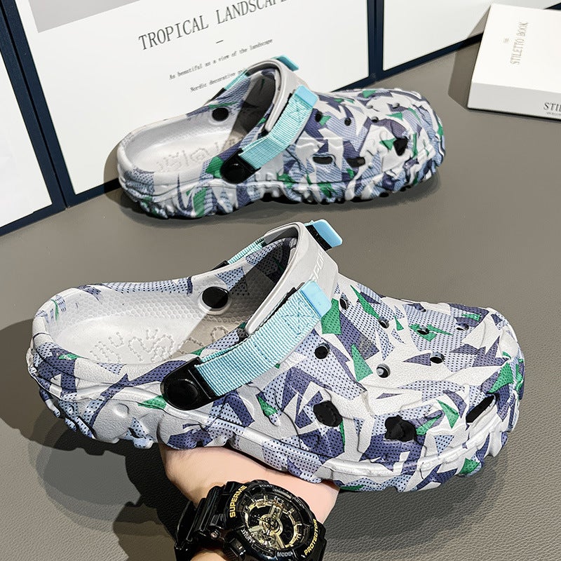 Summer Hole Sandals Printed Soft Sole Casual Beach Shoes Fashionable Versatile Sandals Dropshipping - Image 5