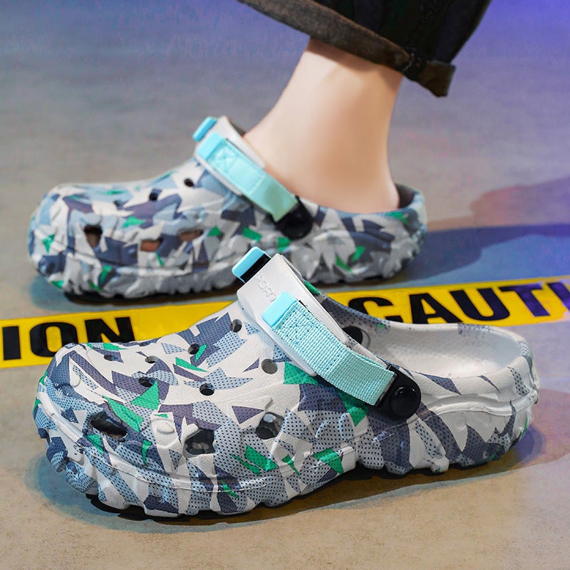 Summer Hole Sandals Printed Soft Sole Casual Beach Shoes Fashionable Versatile Sandals Dropshipping - Image 4