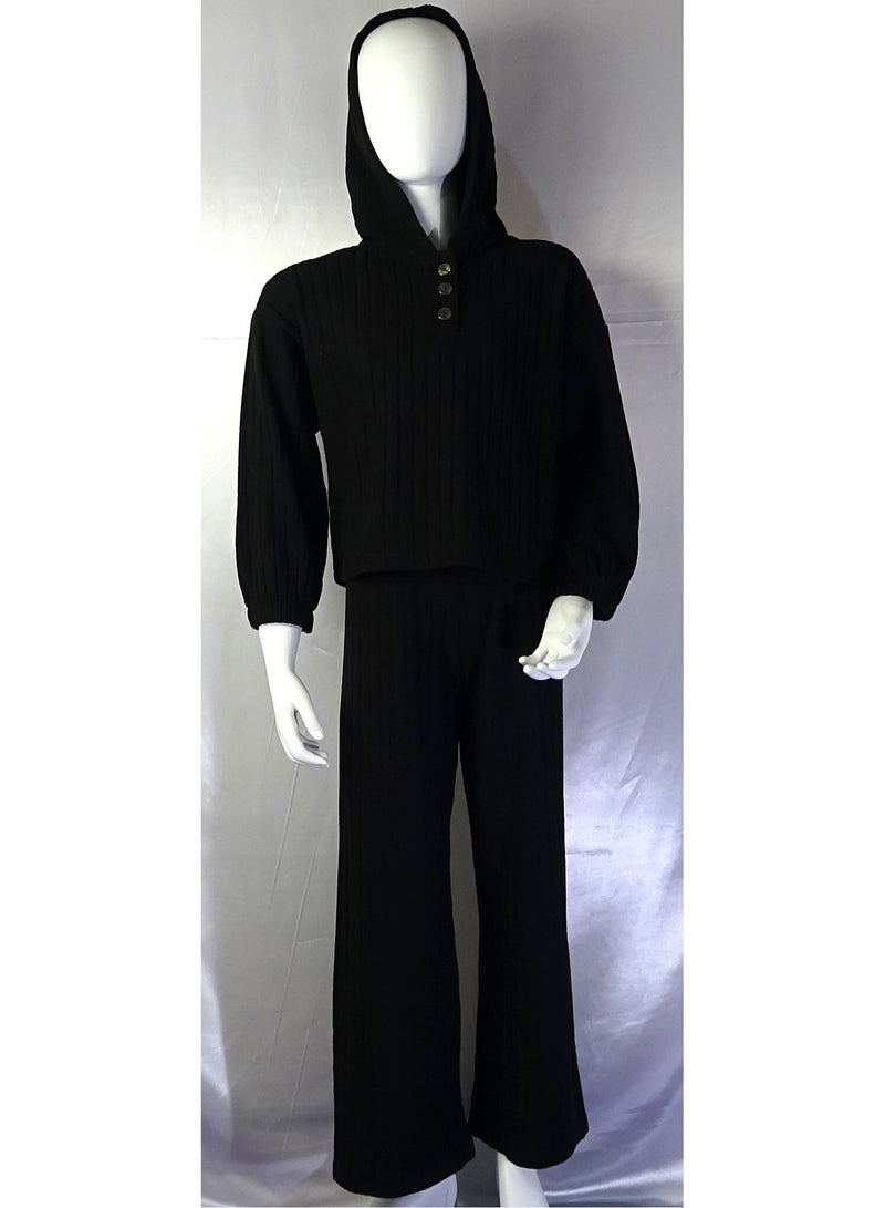 شلــــتر صناعة تركية فاخرة؛ طقم بنات مكون من قطعتين سويت شيرت و بنطلون قماش من مجموعة شلتر 35667 - Image 2