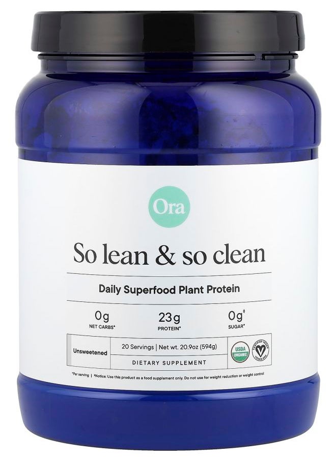 So Lean & So Clean Daily Superfood Plant Protein Unsweetened 20.9 Oz 594 G