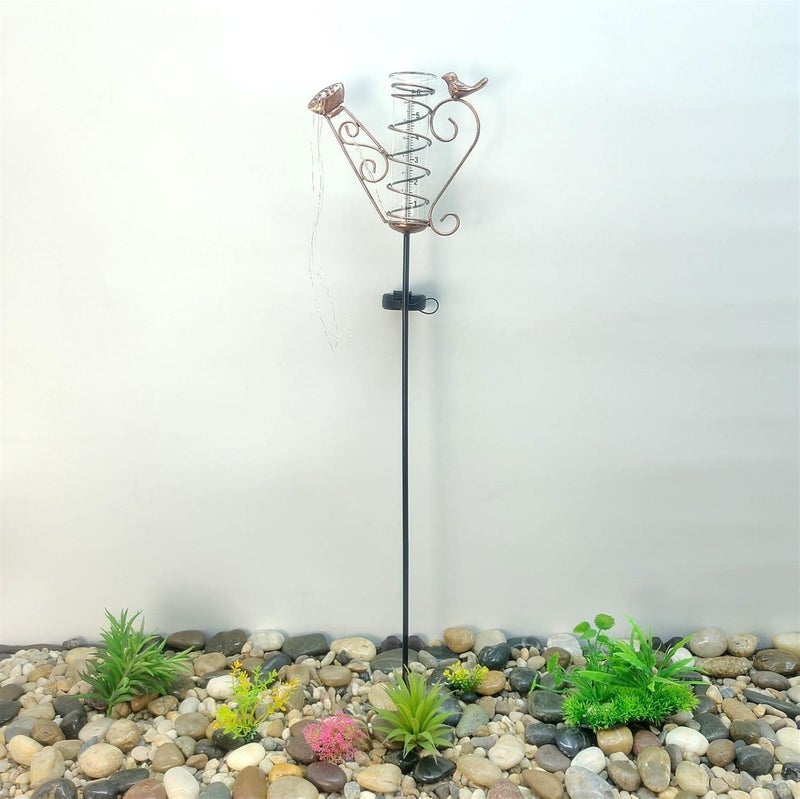 3 Pcs Large Rain Gauge - Solar Powered Garden Rain Gauge with LED Lights | Outdoor Decorative with Waterproof Large Glass Tube for Yard Garden Patio - Image 4