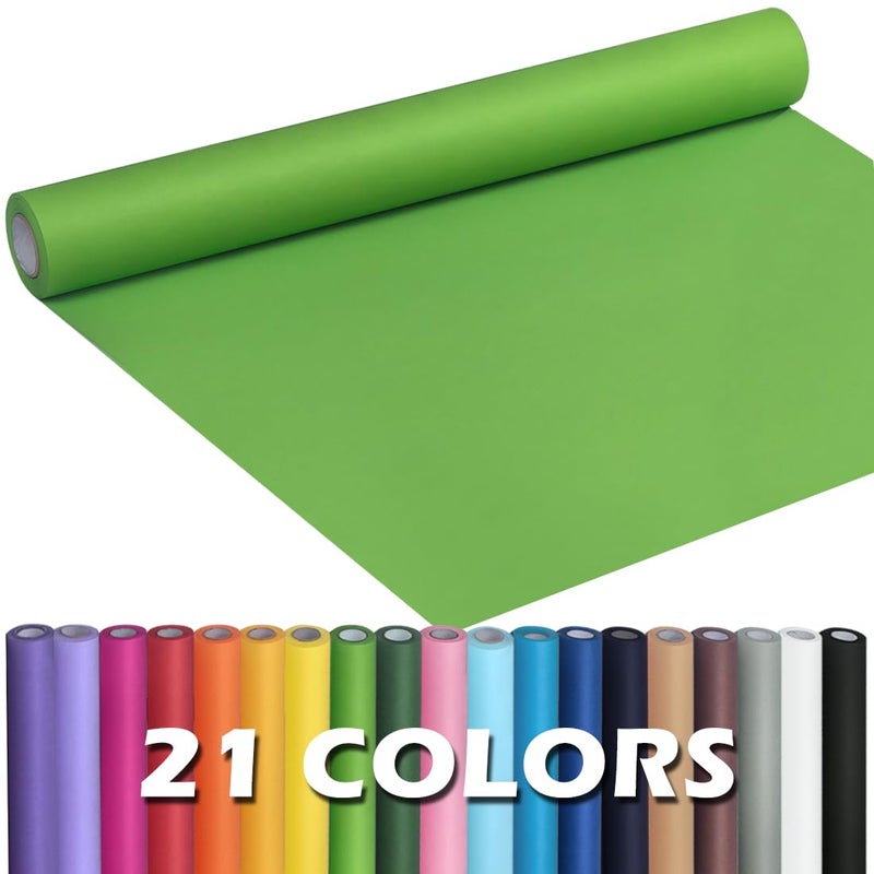 PH PERKHOMY PerkHomy Medium Green Kraft Paper Roll 17.5" x 960" (80') for Gift Wrapping Bouquet Flower Art Painting Craft Writing Packaging Shipping 80GSM 55LB (Medium Green, 17.5" x 80') - Image 1