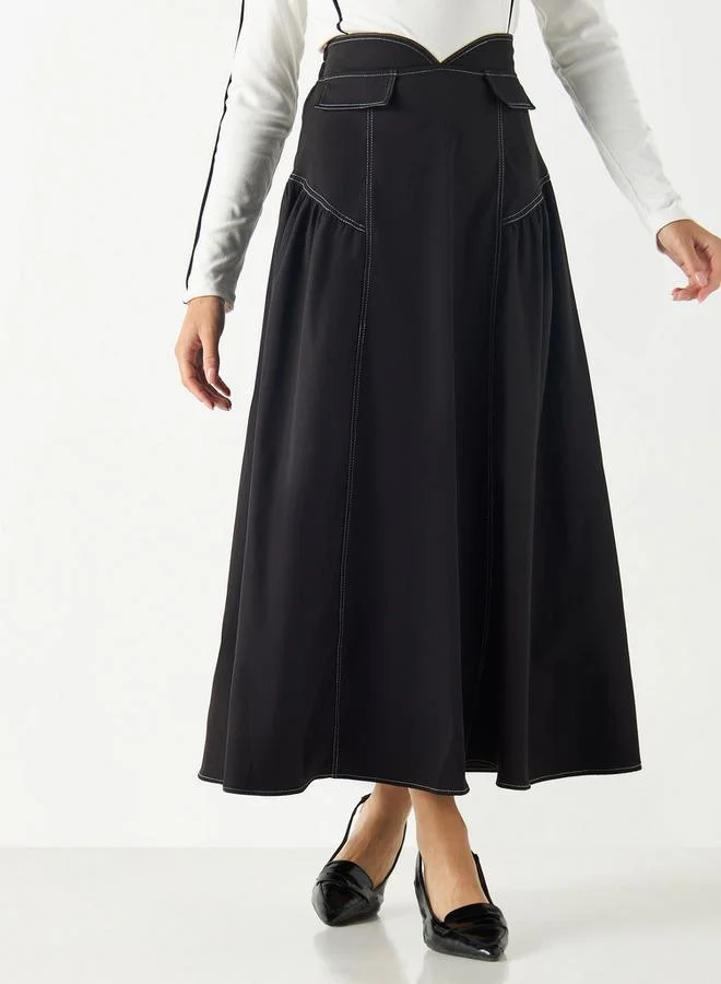 2Xtremz 2Xtremz A-line Maxi Skirt with Semi-Elasticated Waistband