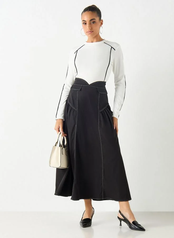 2Xtremz 2Xtremz A-line Maxi Skirt with Semi-Elasticated Waistband