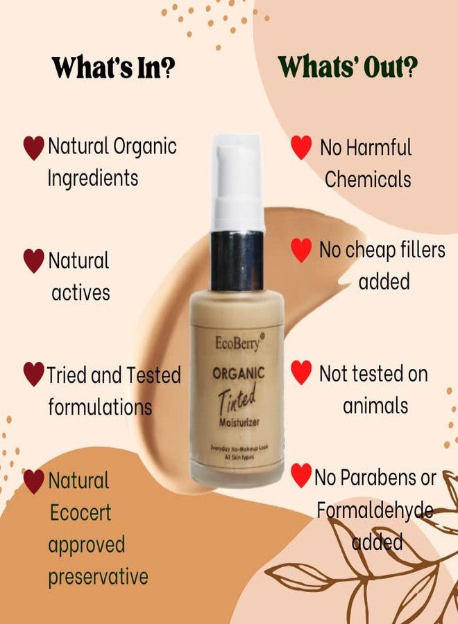 EcoBerry Organic Tinted Moisturizer | Everyday No Makeup Look | Sheer Coverage | Organic | Semi-Matte | Light Weight | Non-Comedogenic | Hypoallergenic | Natural | Handmade | Chemical Free (Light) - Image 5