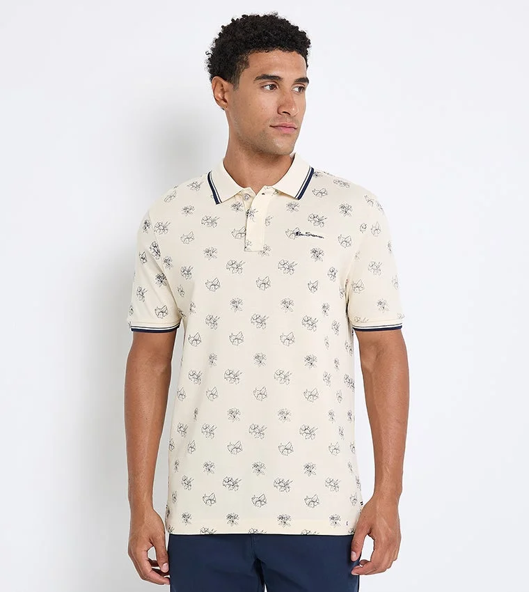 Ben Sherman Men's Short Sleeve Printed Polo Tees