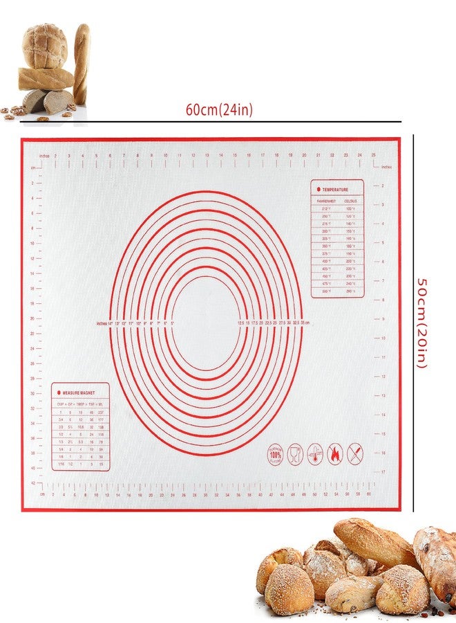 JJOO Silicone Baking Dough Pastry Mat, JJOO Large Bread Rolling Cookie kneading Baking Mats for Counter, Nonstick, Easy to Clean (27x19Inch) - Image 2