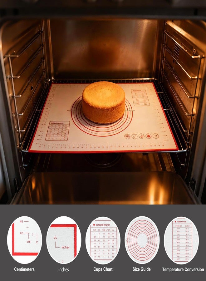 JJOO Silicone Baking Dough Pastry Mat, JJOO Large Bread Rolling Cookie kneading Baking Mats for Counter, Nonstick, Easy to Clean (27x19Inch) - Image 3