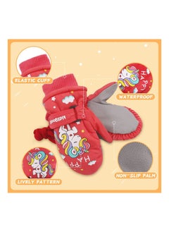 SYOSI Kids Winter Snow Gloves Baby Boys Waterproof Ski Mittens Fleece Lined Toddler Girls Windproof Warm Glove for Snowboard  - Image 3