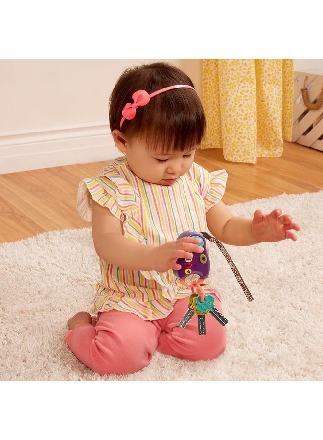 B. toys â€“ Toy Car Keys â€“ Key Fob with Lights & Sounds â€“ Interactive Baby Toy â€“ Pretend Keys for Babies, Toddlers â€“ 10 Months + â€“ FunKeys â€“ Purple - Image 3