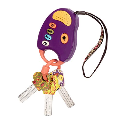 B. Toys B toys Toy Car Keys Key Fob with Lights Sounds Interactive Baby Toy Pretend Keys for Babies Toddlers 10 Months FunKeys Purple - Image 1