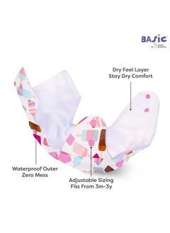 Superbottoms Basic Pack Of 3 Assorted Reusable Cloth Diaper For Babies 03 Years ; Freesize Adjustable Washable And Reusable Cloth Diaper ; Outer Shell Only ; (Without Dry Feel Pad Soaker Insert) ;  - Image 4