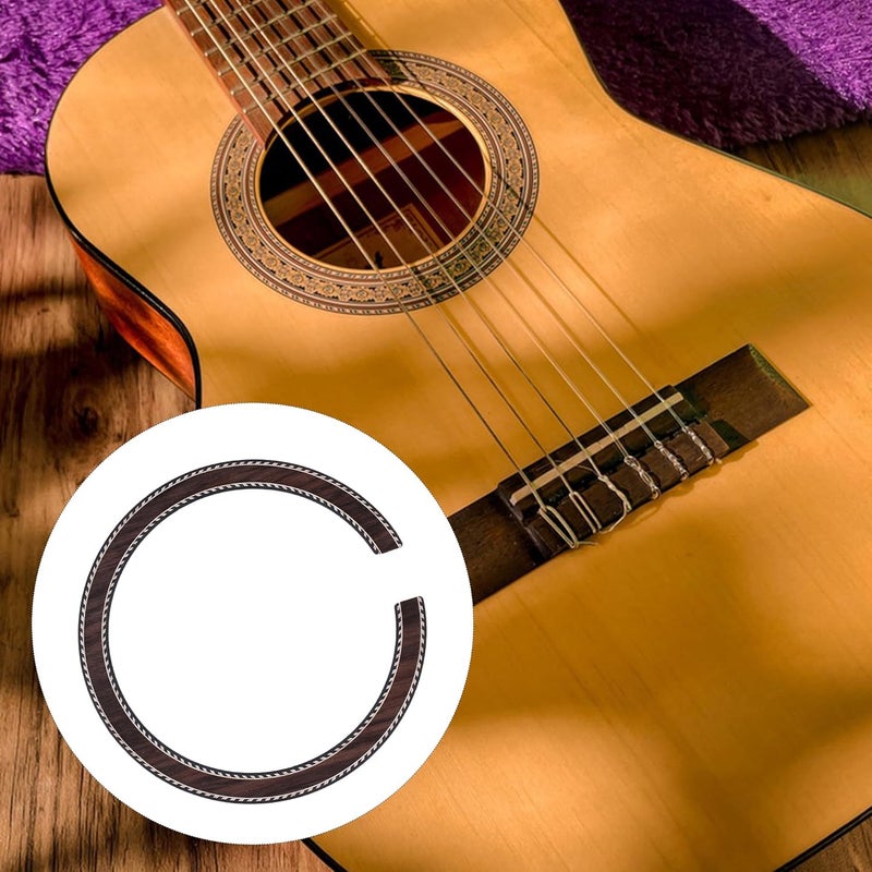 logyues Acoustic Guitar Rosewood Rosette Soundhole Decal Wooden Inlaid Rosette for B-23 Classical Guitar Parts Wood Color - Image 5