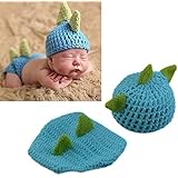 LERORO LERORO Newborn Crochet Knitted Outfit Dinosaur Hat/Pants Photography Props Costume Set Ã¯Â¼Ë†0-12 Months - Image 1