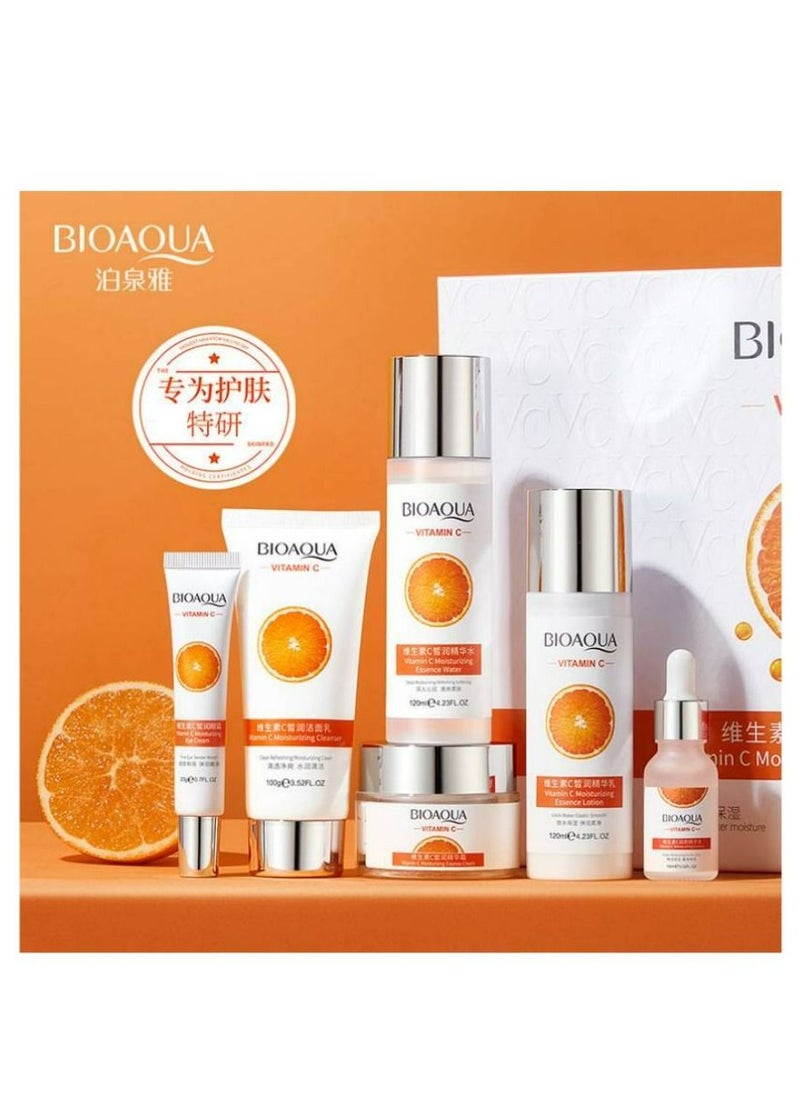 BIOAQUA - BIOAQUA 6 IN 1 GIFT BOX VITAMIN C MOISTURIZING BEAUTIFUL HYDRATING SHRINK PORE SKIN CARE SET - Image 1