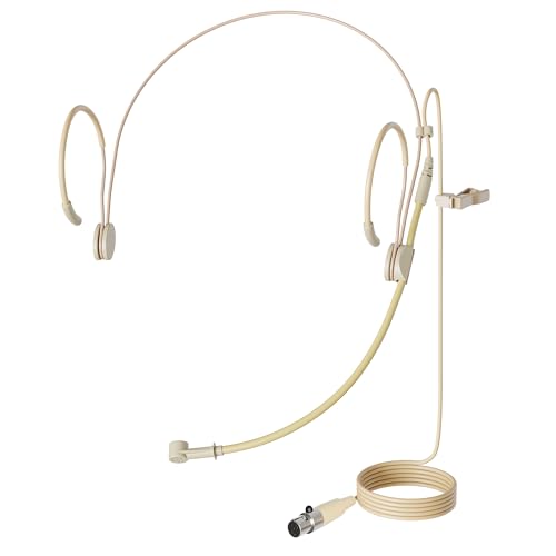 JK J K MIC-J 069 Earhook Headworn Headset Unidirectional Microphone Compatible with Shure Wireless Bodypack Transmitter - Mini XLR TA4F Plug - Image 1