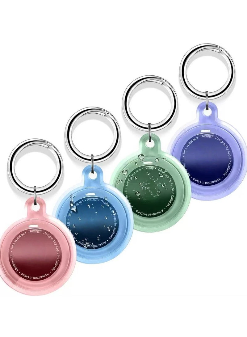 [4 Pack] Airtag Keychain for Apple Air Tag Holder IPX8 Waterproof Drop Shockproof Protective Cover Case Scratch Resistant for Pets, Dog, Keys, Cat, Luggage - Image 1