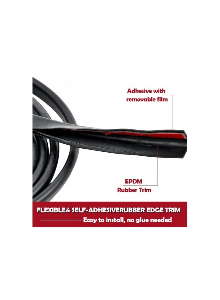Self-Adhesive U-Shape Rubber Edge Protection Strip – Anti-Collision Seal Trim for Car Doors, Cabinets, Metal Edges, Furniture – Black - Image 3