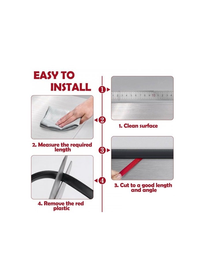 Self-Adhesive U-Shape Rubber Edge Protection Strip – Anti-Collision Seal Trim for Car Doors, Cabinets, Metal Edges, Furniture – Black - Image 5