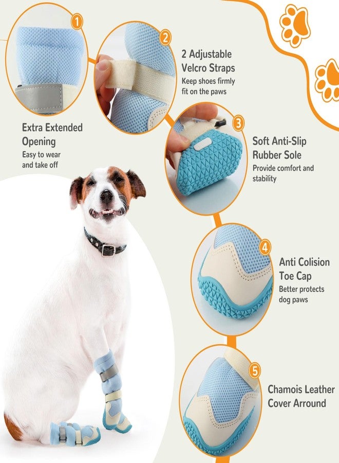 TEWIWAP Dog Shoes for Medium Large Size Dogs, Breathable Dog Shoe for Hot Pavement, Dog Booties and Paw Protectors to Prevent Licking, Anti-Slip Dog Boots with Reflective for Summer, Hiking, Snow (Size 4) - Image 4