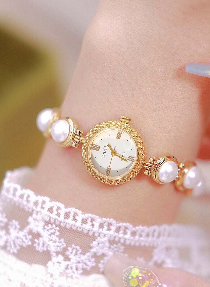Fashionable pearl color round pearl watch ladiespearl - Image 4
