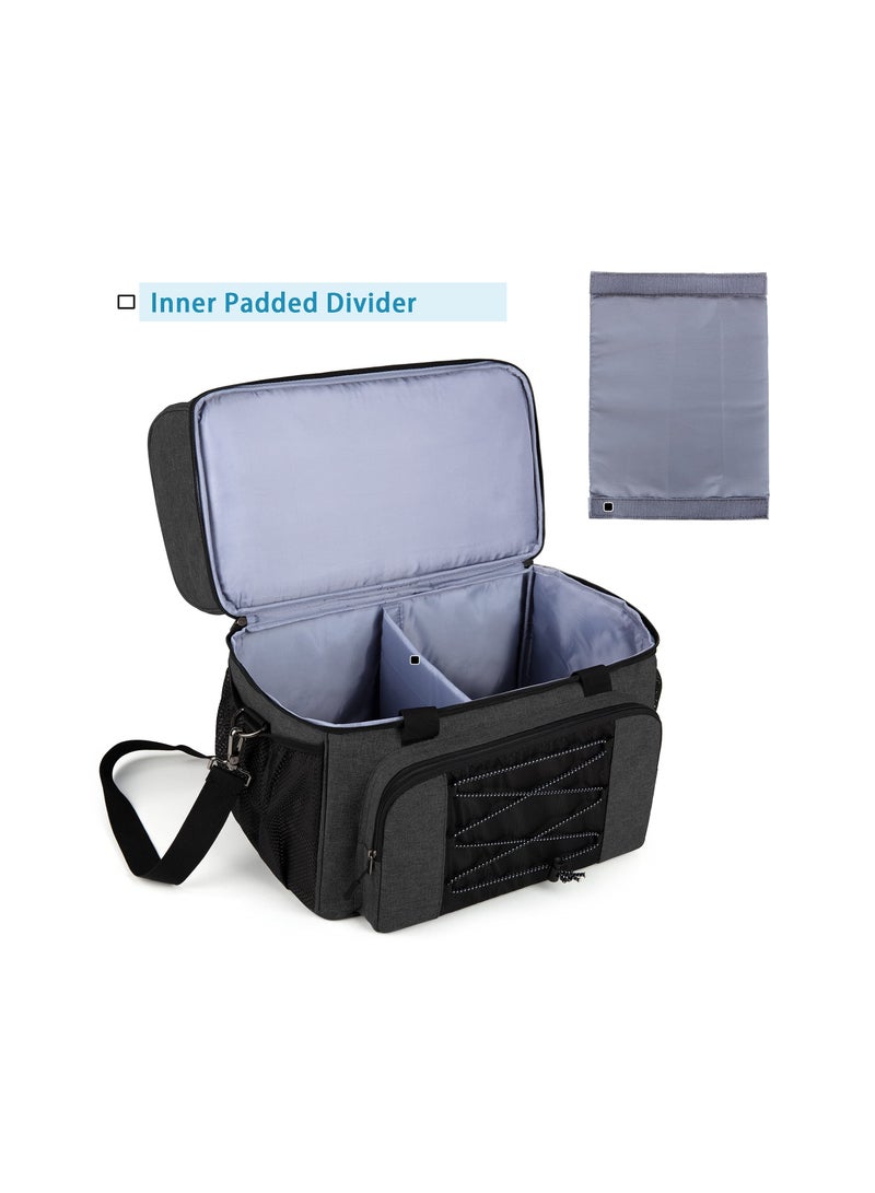 SYOSI Two Ball Bowling Kit Bag, Professional Bowling Ball and Shoe Tote Spacious Bowling Gear Tote Double Ball Carrier with Padded Divider  Up to Mens 16 and Extra Essentials (Patent Design), Bag Only  - Image 5