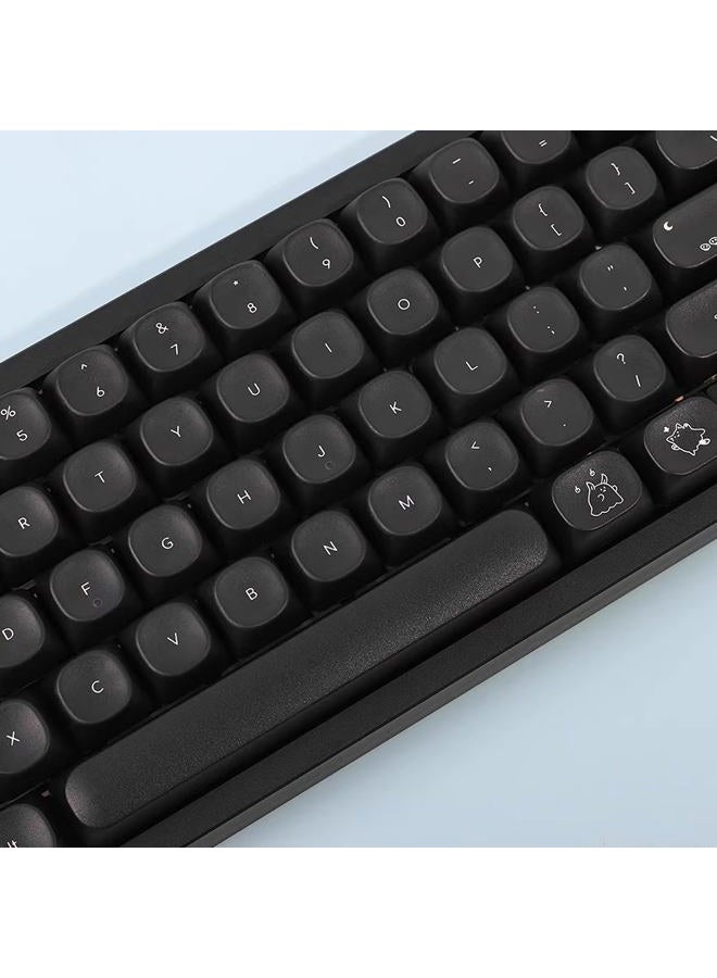 Gliging MOA Profile Keycaps, Black Minimalist Keycaps, 124 Keys Cute Ghost Themed Keycap Set, Custom Dye-Sublimation Key Cap for Cherry MX Switches Mechanical Keyboard - Image 1
