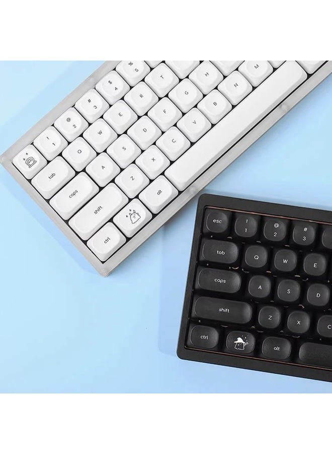 Gliging MOA Profile Keycaps, Black Minimalist Keycaps, 124 Keys Cute Ghost Themed Keycap Set, Custom Dye-Sublimation Key Cap for Cherry MX Switches Mechanical Keyboard - Image 4