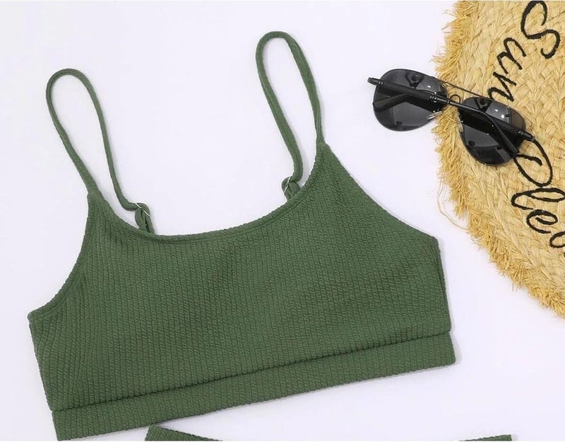 Angelsin High Waist Special Fabric Tankini Bikini Top  - Image 3