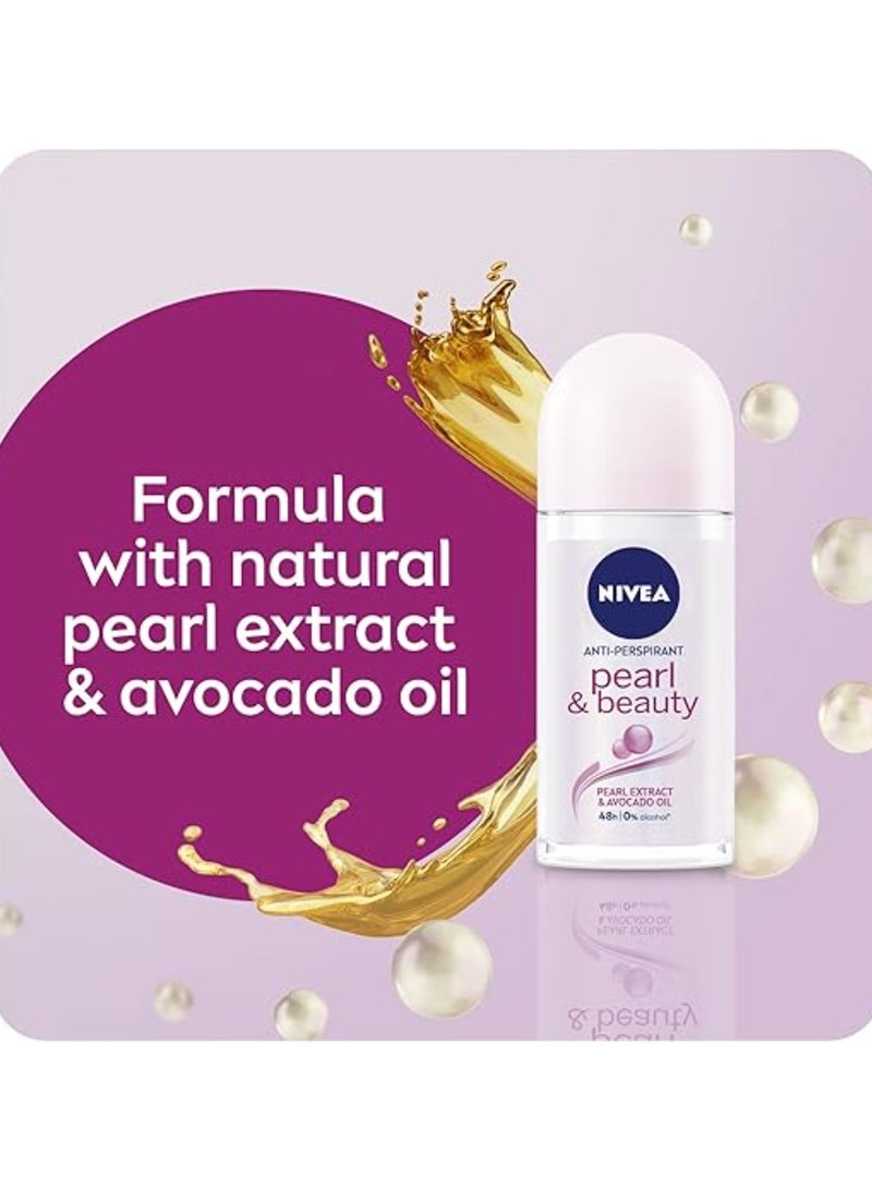 Nivea Nivea Antiperspirant For Women Roll on Pearl & Beauty 50 Ml  - Image 4