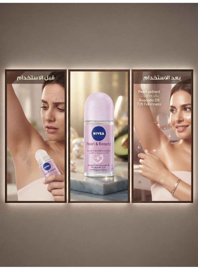 Nivea Deodorant Roll On Pearl & Beauty 50 Ml (Packaging may vary) - Image 2