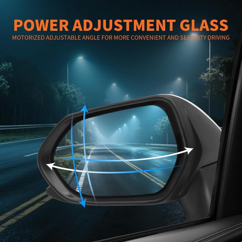 Aspaton Left Driver Side Mirror Assembly for Camry 2018-2024 with Power Glass - Image 4