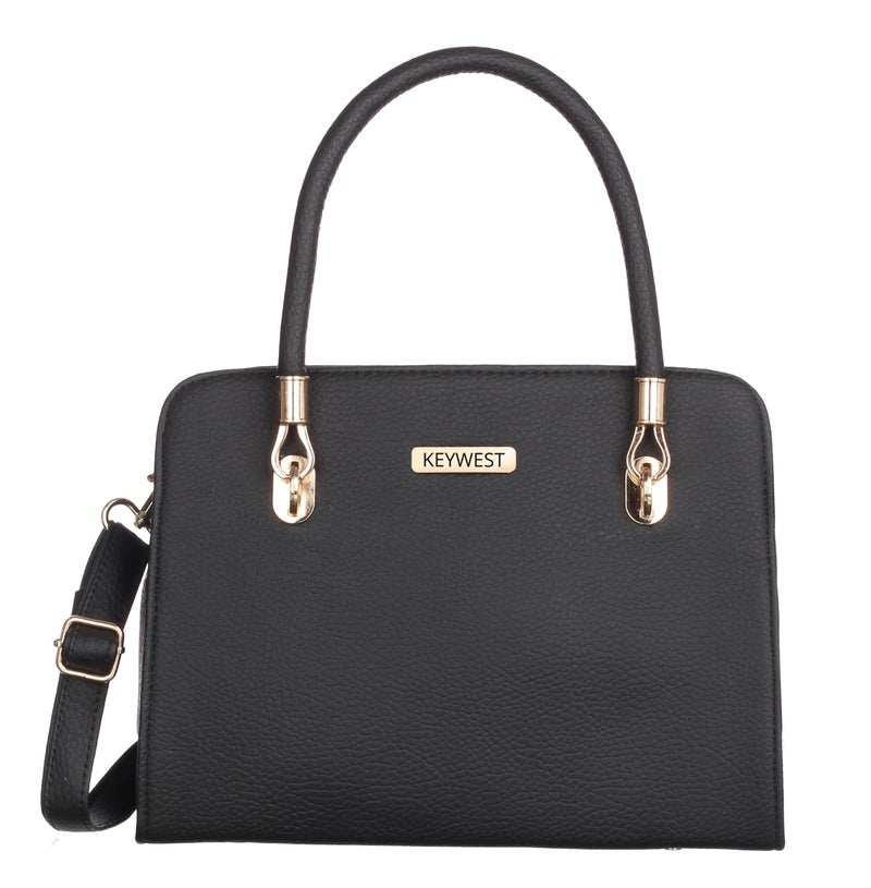 Keywest Women's Chanelle Satchel Tote Handbag for Women | Ladies purse | Stylish Shoulder Bag | Gift For Woman | Black - Image 2