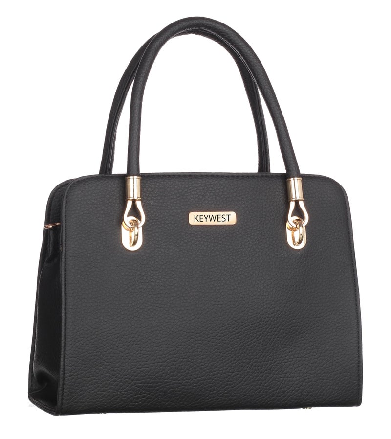 Keywest Women's Chanelle Satchel Tote Handbag for Women | Ladies purse | Stylish Shoulder Bag | Gift For Woman | Black - Image 1