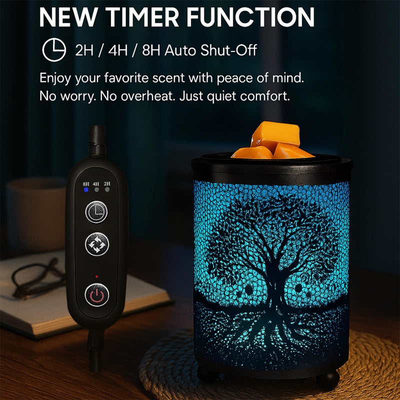 Leyoue Electric Wax Melt Warmer PTC Heating Plate with 7 Colors LED Changing Light Wax Warmer Fragrance Warmer for Home Office Gifts & Decor(Life Tree) - Image 3